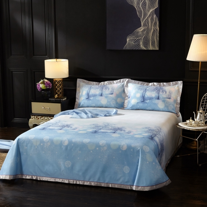 91家纺网 家纺一手货源 找家纺 威克凯丽 2023新款竹语天丝软凉席 意韵美景