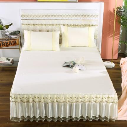 91家纺网 家纺一手货源 找家纺 情恒 2020新款蕾丝床裙 富丽-米黄