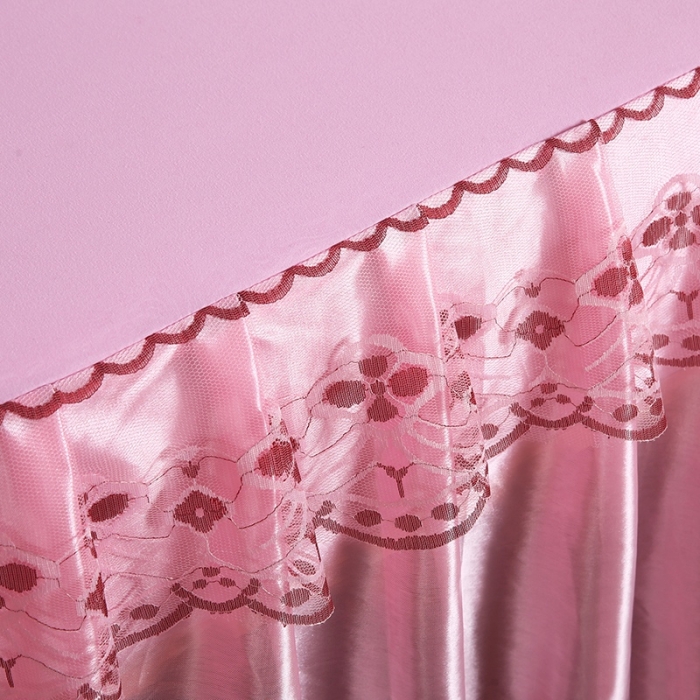 91家纺网 家纺一手货源 找家纺 情恒 2020新款蕾丝床裙 富丽-粉色