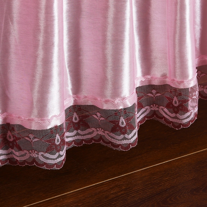 91家纺网 家纺一手货源 找家纺 情恒 2020新款蕾丝床裙 富丽-粉色