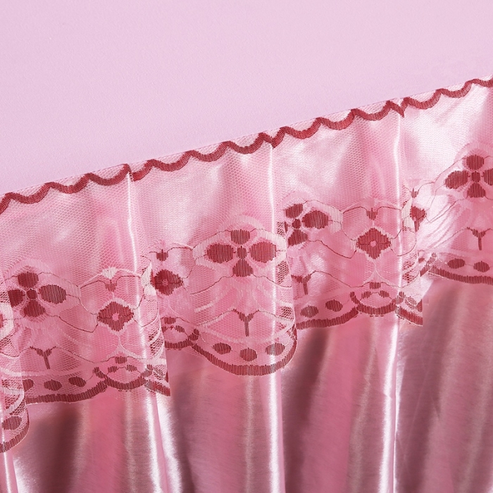 91家纺网 家纺一手货源 找家纺 情恒 2020新款蕾丝床裙 富丽-粉色