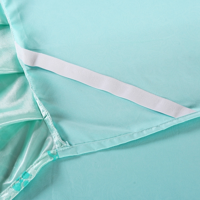 91家纺网 家纺一手货源 找家纺 （总）情恒 2020新款蕾丝床裙 富丽-水绿