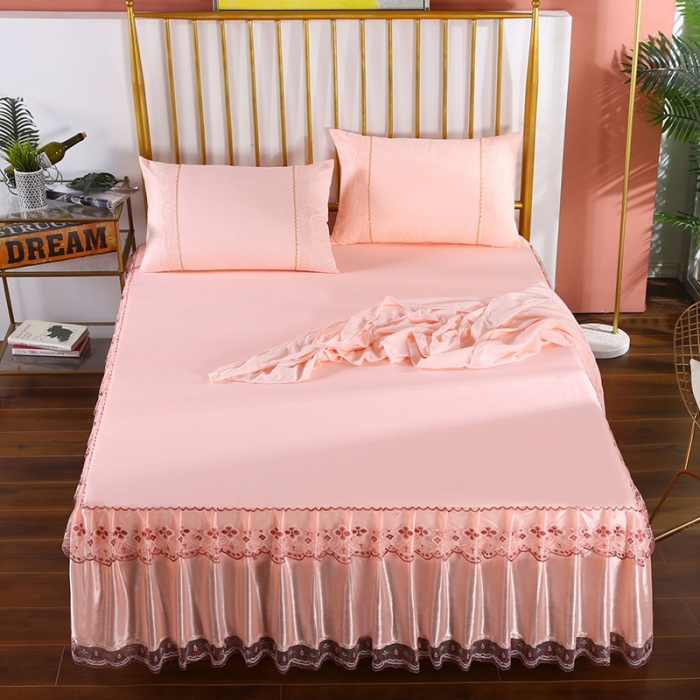 91家纺网 家纺一手货源 找家纺 情恒 2020新款蕾丝床裙 富丽-玉色