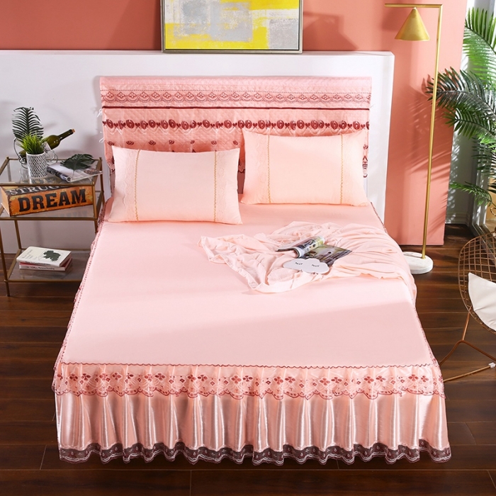 91家纺网 家纺一手货源 找家纺 情恒 2020新款蕾丝床裙 富丽-玉色