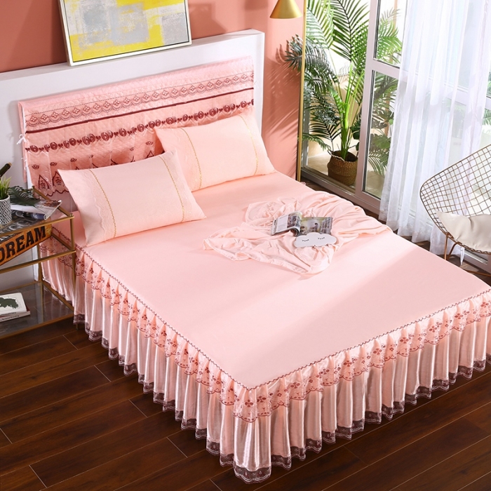 91家纺网 家纺一手货源 找家纺 情恒 2020新款蕾丝床裙 富丽-玉色