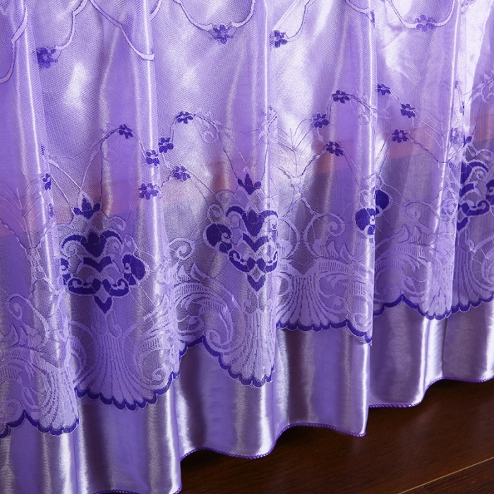 91家纺网 家纺一手货源 找家纺 情恒 2020新款蕾丝床裙 浪漫花都（紫色）