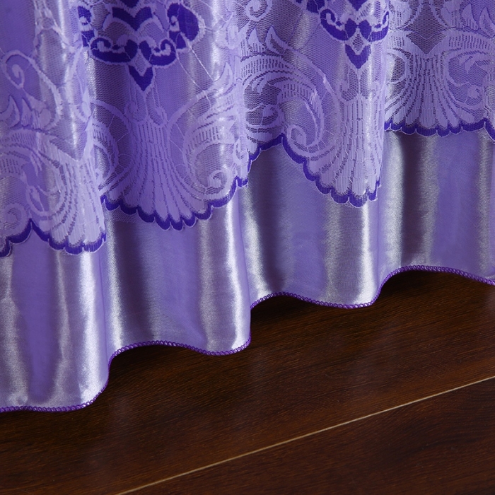 91家纺网 家纺一手货源 找家纺 情恒 2020新款蕾丝床裙 浪漫花都（紫色）
