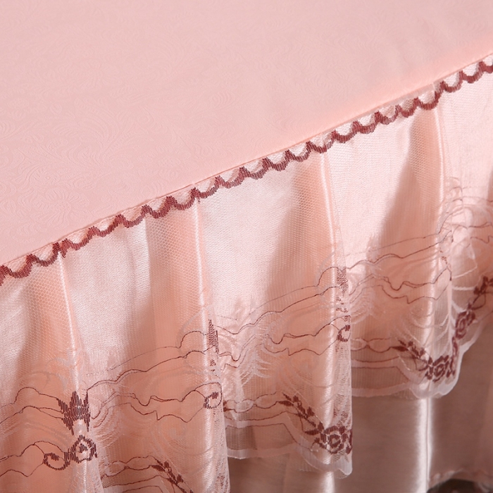 91家纺网 家纺一手货源 找家纺 情恒 2020新款蕾丝床裙 玫瑰情缘-玉色