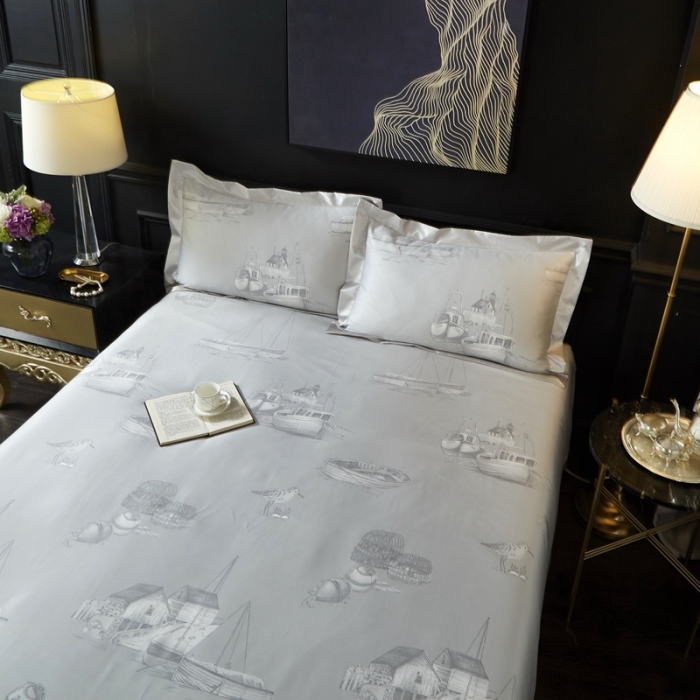 91家纺网 家纺一手货源 找家纺 威克凯丽 2023新款竹语天丝软凉席 白鱼入舟-灰