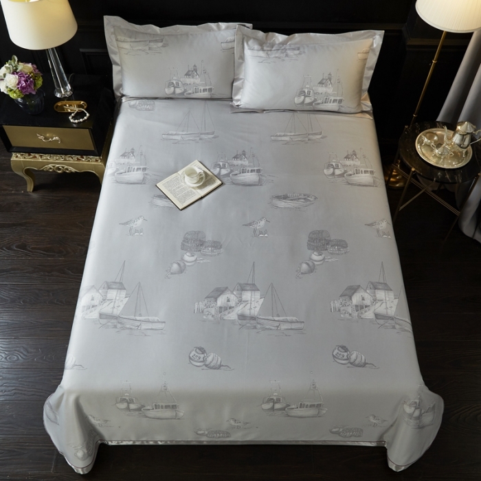 91家纺网 家纺一手货源 找家纺 威克凯丽 2023新款竹语天丝软凉席 白鱼入舟-灰