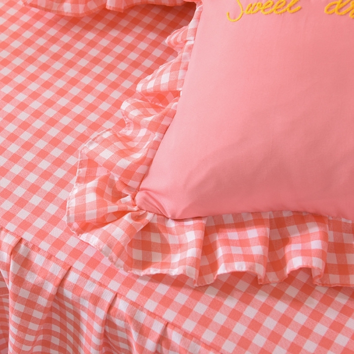 91家纺网 家纺一手货源 找家纺 欧冠家纺 2020新款毛巾绣色织四件套 彩虹-粉色