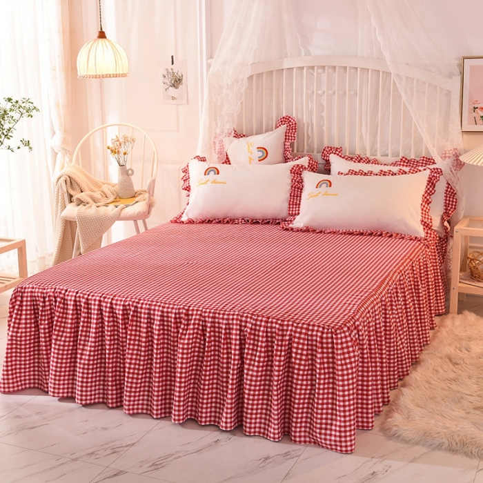 91家纺网 家纺一手货源 找家纺 欧冠家纺 2020新款毛巾绣色织四件套 彩虹-富贵红