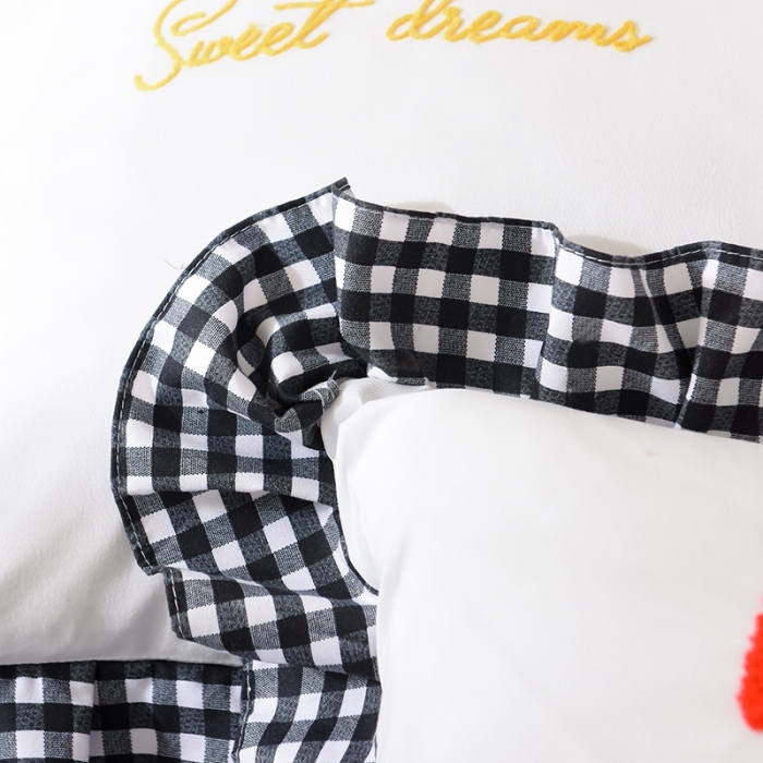 91家纺网 家纺一手货源 找家纺 欧冠家纺 2020新款毛巾绣色织四件套 彩虹-黑白