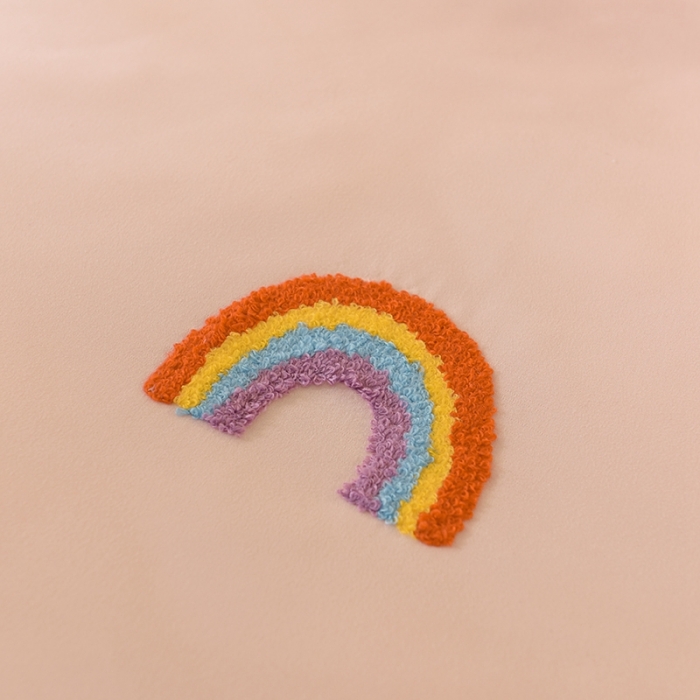 91家纺网 家纺一手货源 找家纺 欧冠家纺 2020新款毛巾绣色织四件套 彩虹-玉色