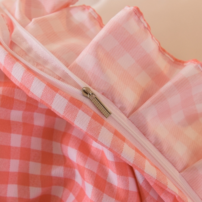 91家纺网 家纺一手货源 找家纺 欧冠家纺 2020新款毛巾绣色织四件套 倾心-粉白