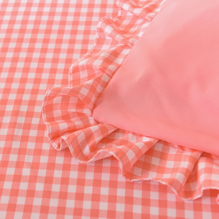 91家纺网 家纺一手货源 找家纺 欧冠家纺 2020新款毛巾绣色织四件套 倾心-粉色