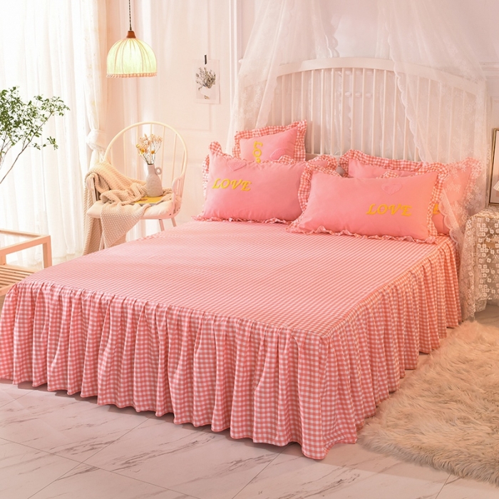 91家纺网 家纺一手货源 找家纺 欧冠家纺 2020新款毛巾绣色织四件套 倾心-粉色