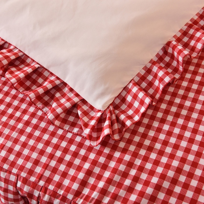 91家纺网 家纺一手货源 找家纺 欧冠家纺 2020新款毛巾绣色织四件套 倾心-富贵红