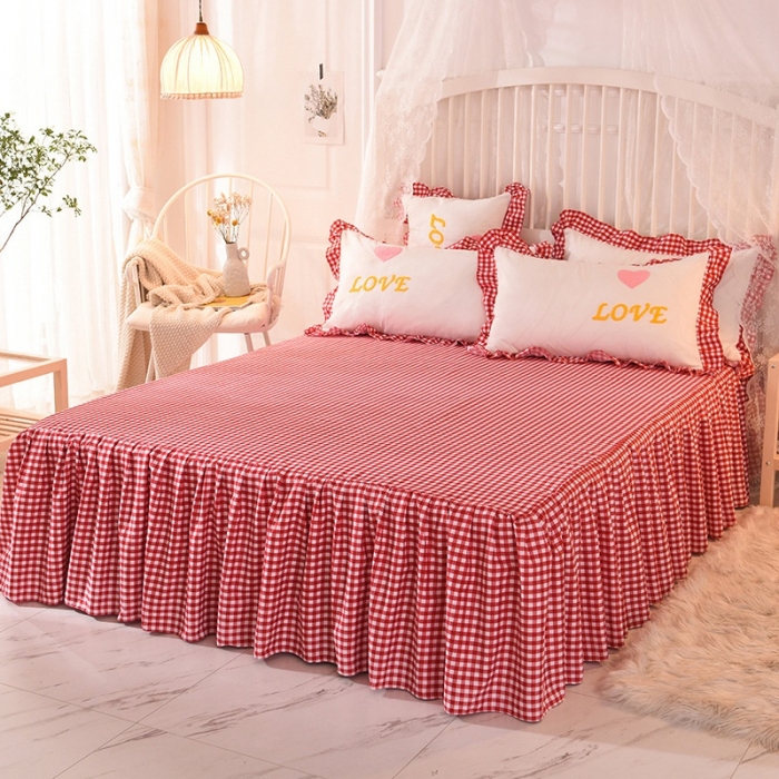 91家纺网 家纺一手货源 找家纺 欧冠家纺 2020新款毛巾绣色织四件套 倾心-富贵红