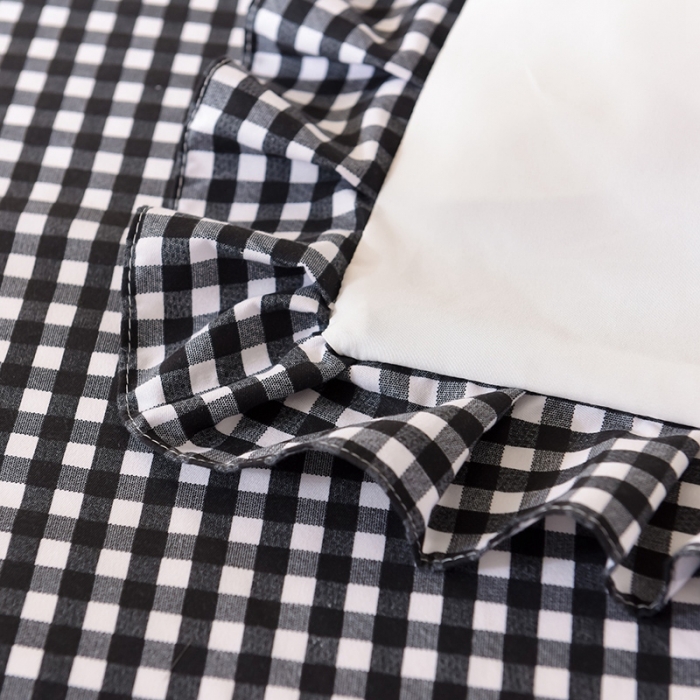 91家纺网 家纺一手货源 找家纺 欧冠家纺 2020新款毛巾绣色织四件套 倾心-黑白