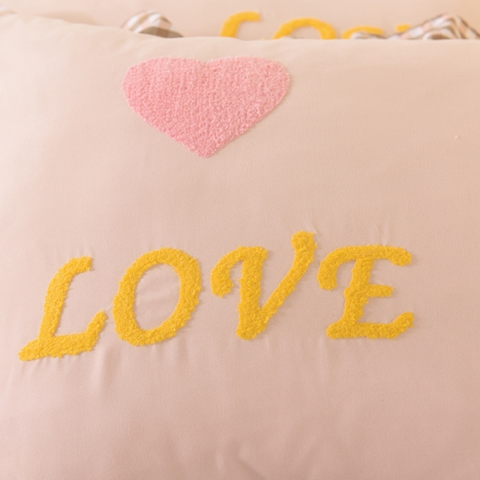 91家纺网 家纺一手货源 找家纺 欧冠家纺 2020新款毛巾绣色织四件套 倾心-玉色