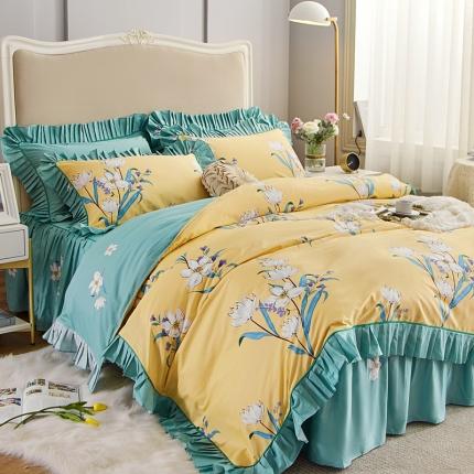 91家纺网 家纺一手货源 找家纺 （总）菊上 2020新款美式铂金系列四件套电子图