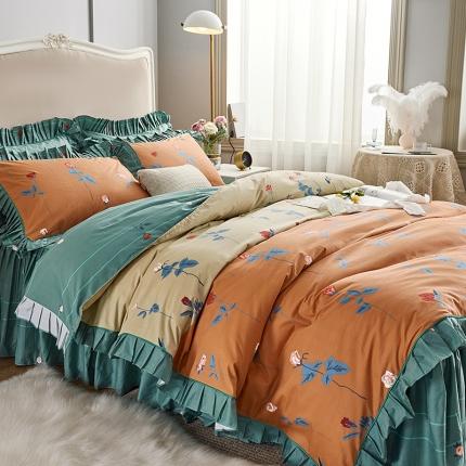 91家纺网 家纺一手货源 找家纺 菊上 2020新款美式铂金系列四件套电子图 恒爱