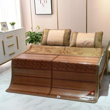 91家纺网 家纺一手货源 找家纺 2024新款双面印花竹席冰丝席竹凉席学生宿舍席子凉席