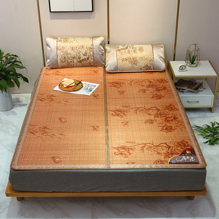 91家纺网 家纺一手货源 找家纺 2024印花竹席正反面两用凉席