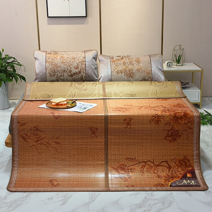 91家纺网 家纺一手货源 找家纺 2024印花竹席正反面两用凉席