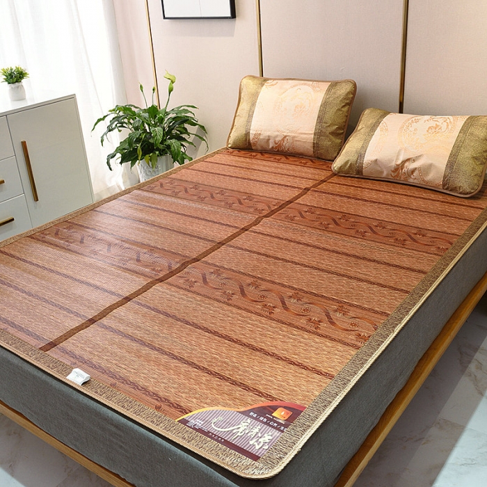 91家纺网 家纺一手货源 找家纺 2024新款双面印花竹席冰丝席竹凉席学生宿舍席子凉席