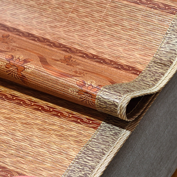 91家纺网 家纺一手货源 找家纺 2024新款双面印花竹席冰丝席竹凉席学生宿舍席子凉席