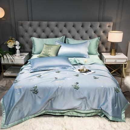 91家纺网 家纺一手货源 找家纺 （总）澳梵 2022新款莫代尔绣花夏被四件套