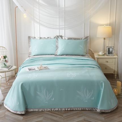 91家纺网 家纺一手货源 找家纺 威克凯丽 2021新款印花款纯竹纤维软凉席三件套 兰馨