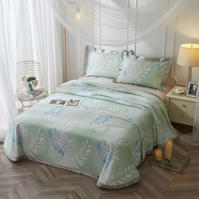 91家纺网 家纺一手货源 找家纺 （总）威克凯丽 2021新款印花款纯竹纤维软凉席三件套