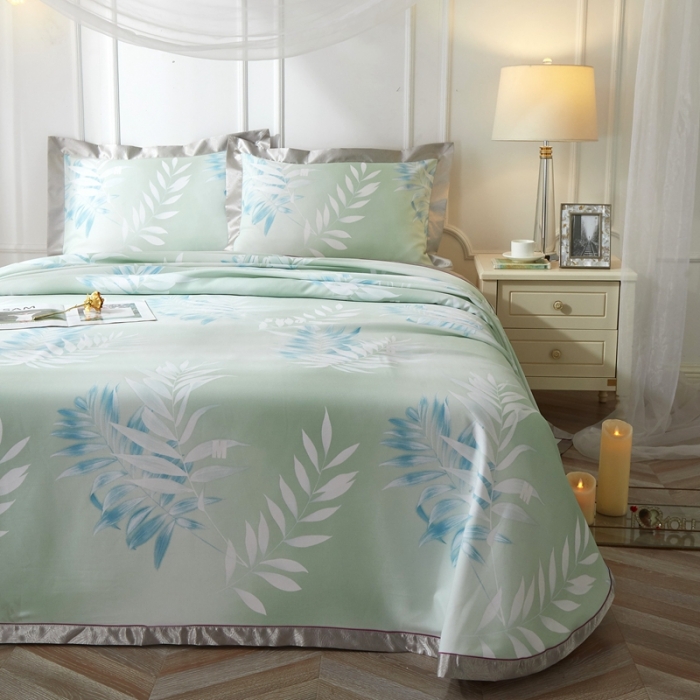 91家纺网 家纺一手货源 找家纺 （总）威克凯丽 2021新款印花款纯竹纤维软凉席三件套