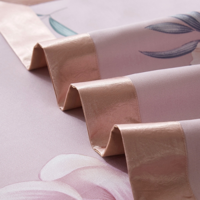 91家纺网 家纺一手货源 找家纺 威克凯丽 2021新款印花款纯竹纤维软凉席三件套 花甜梦暖粉