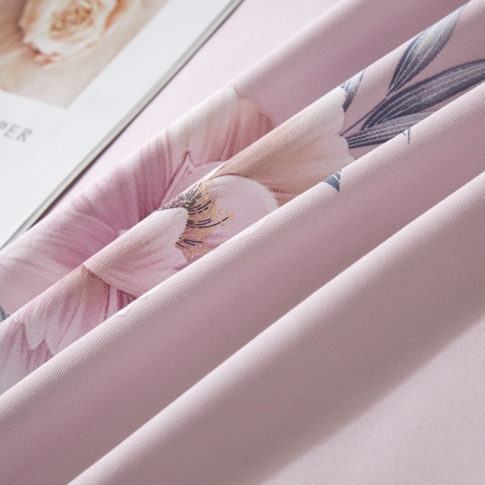 91家纺网 家纺一手货源 找家纺 威克凯丽 2021新款印花款纯竹纤维软凉席三件套 花甜梦暖粉