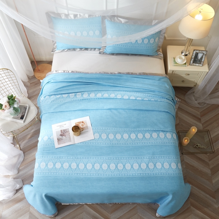 91家纺网 家纺一手货源 找家纺 威克凯丽 2021新款印花款纯竹纤维软凉席三件套 图腾-兰