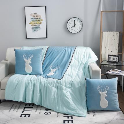 91家纺网 家纺一手货源 找家纺 （总）宝马家纺 2022意大利绒贴布绣抱枕被