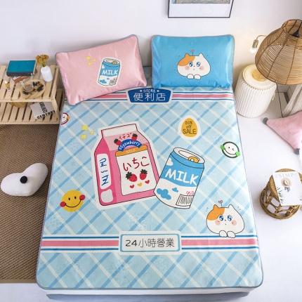 91家纺网 家纺一手货源 找家纺 同田家纺2023款数码大版印花卡通二次元冰丝三明治凉席 便利店