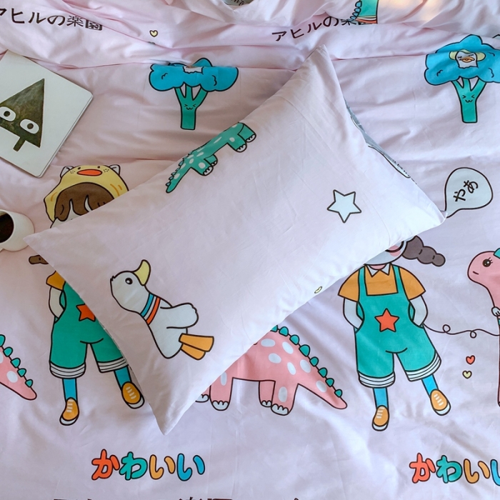 91家纺网 家纺一手货源 找家纺 星期八 2020新款13070全棉四件套亲子系列 元气少女