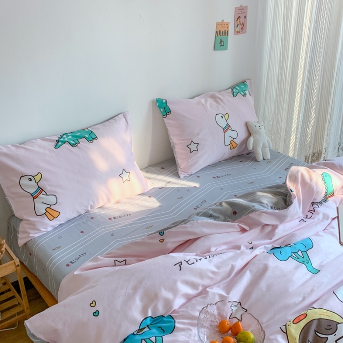 91家纺网 家纺一手货源 找家纺 星期八 2020新款13070全棉四件套亲子系列 元气少女