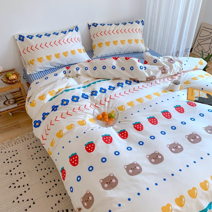 91家纺网 家纺一手货源 找家纺 星期八 2020新款13070全棉四件套亲子系列 熊宝宝