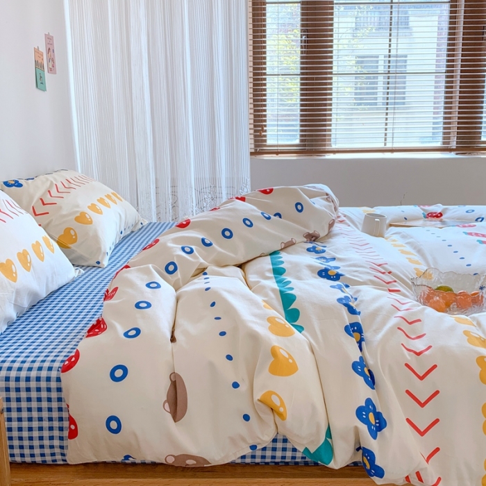 91家纺网 家纺一手货源 找家纺 星期八 2020新款13070全棉四件套亲子系列 熊宝宝