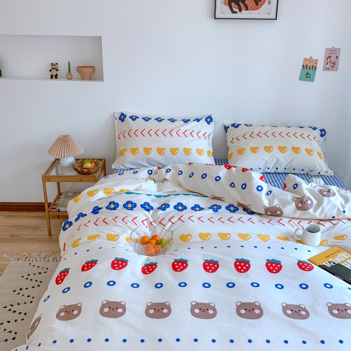 91家纺网 家纺一手货源 找家纺 星期八 2020新款13070全棉四件套亲子系列 熊宝宝