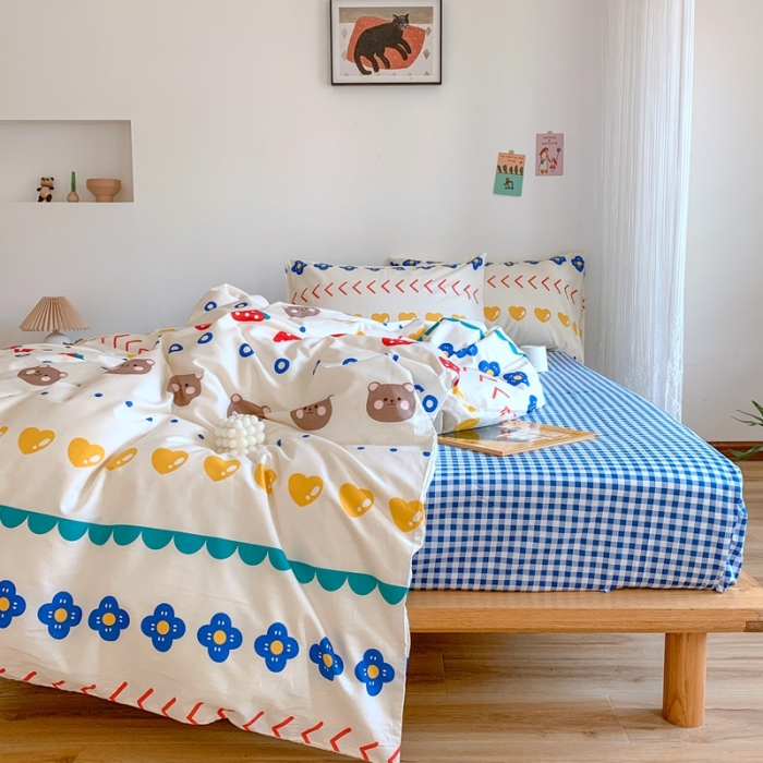 91家纺网 家纺一手货源 找家纺 星期八 2020新款13070全棉四件套亲子系列 熊宝宝