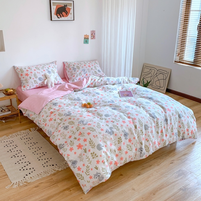 91家纺网 家纺一手货源 找家纺 星期八 2020新款13070全棉四件套亲子系列 小刺猬