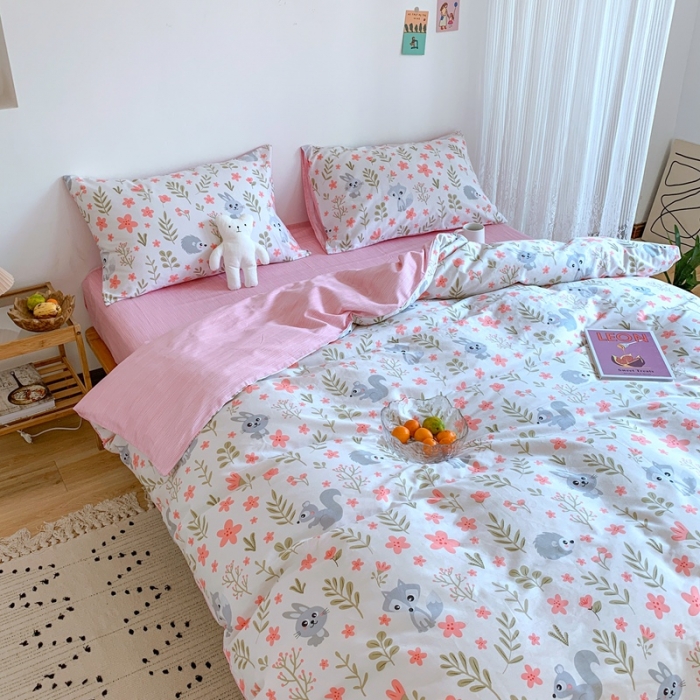 91家纺网 家纺一手货源 找家纺 星期八 2020新款13070全棉四件套亲子系列 小刺猬