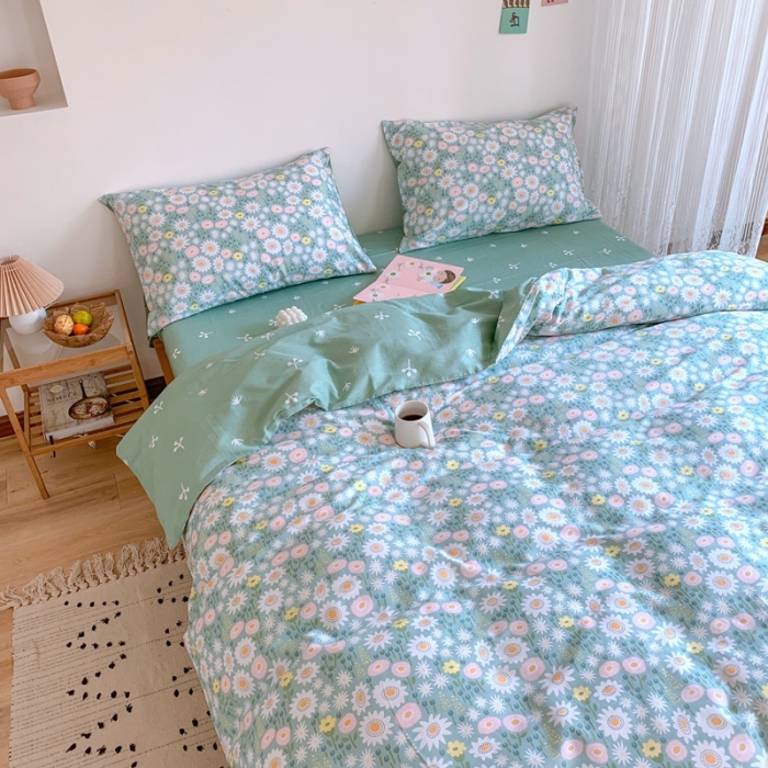 91家纺网 家纺一手货源 找家纺 星期八 2020新款13070全棉四件套亲子系列 绿意盎然